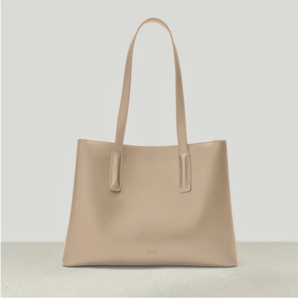 Freja New York Linnea Leather Tote Latte Bag Purse - Picture 2 of 16